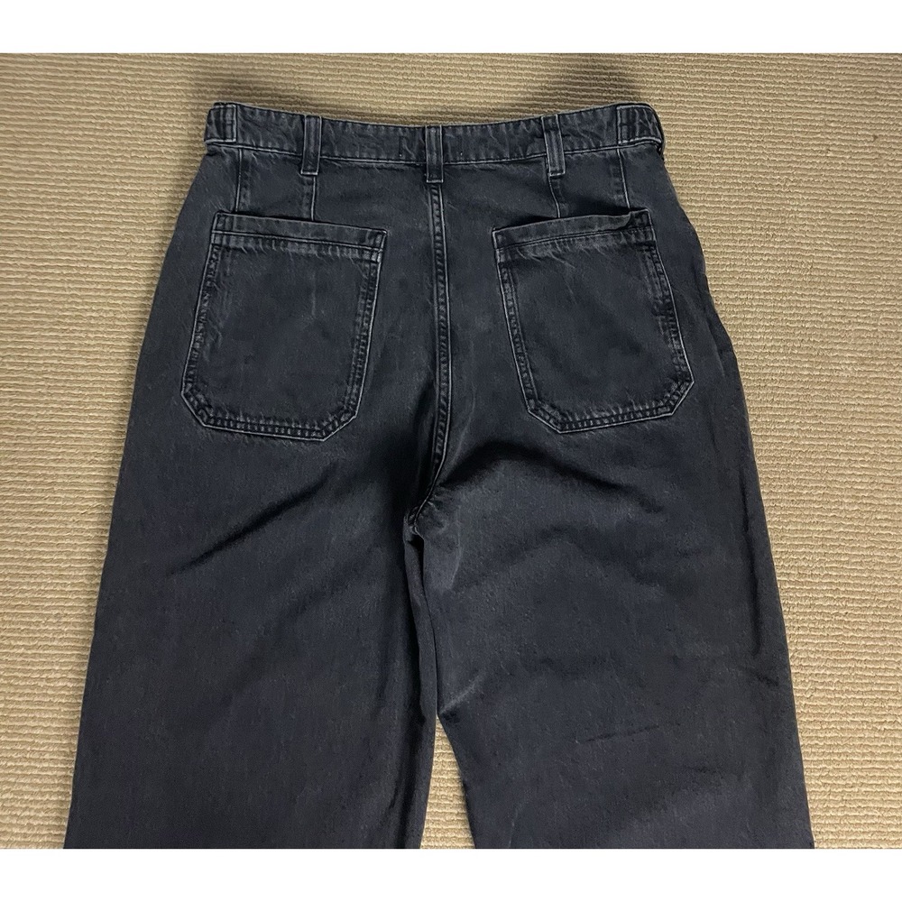 We The Free Womens 31 Jeans Black Baggy Straight Leg 100% Cotton Utility - Picture 9 of 10
